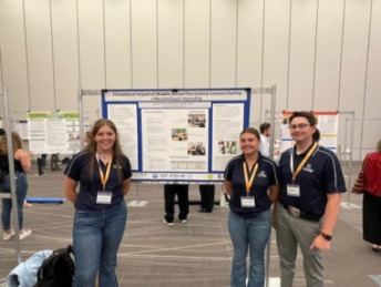 UNR students presenting their poster at a national conference